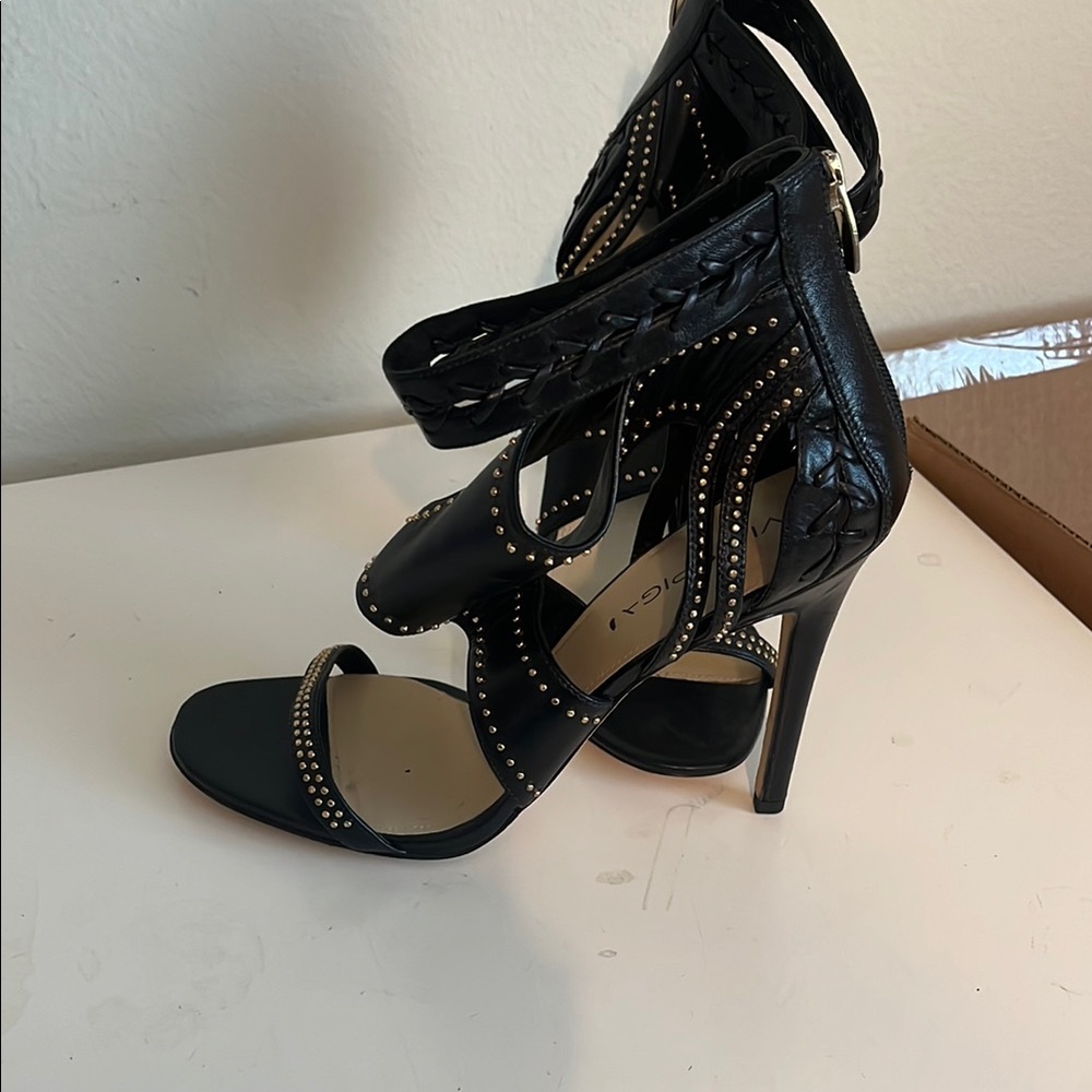 Via Spiga Black Studded Heels